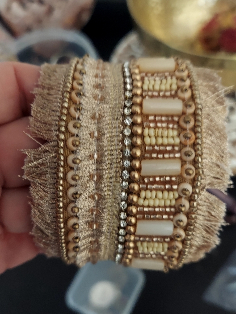 🏷Gold Beaded Fringe Cuff Bracelet - Women Jewelry